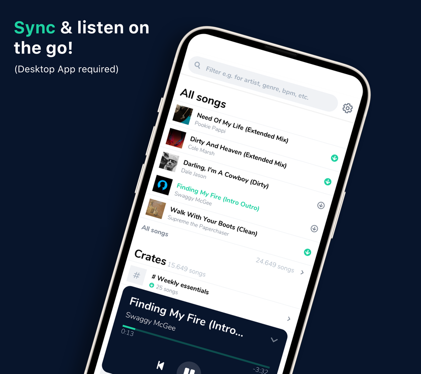 Archived My DJ Cloud mobile app image from the former features page